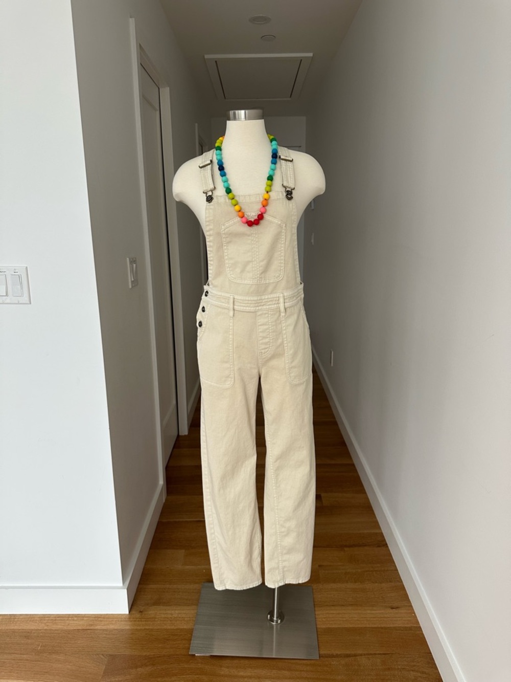 Prana Sancho Overalls, Size Small, Cream